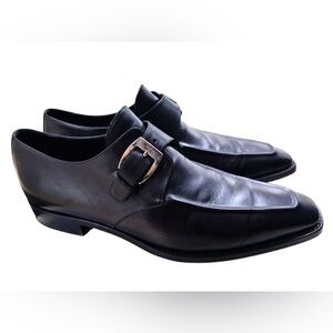 ERMENEGILDO ZEGNA ◇ Couture XXX Leather Shoes with Buckle - US 11, Black